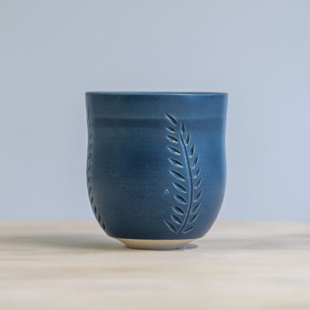 Tall blue cup