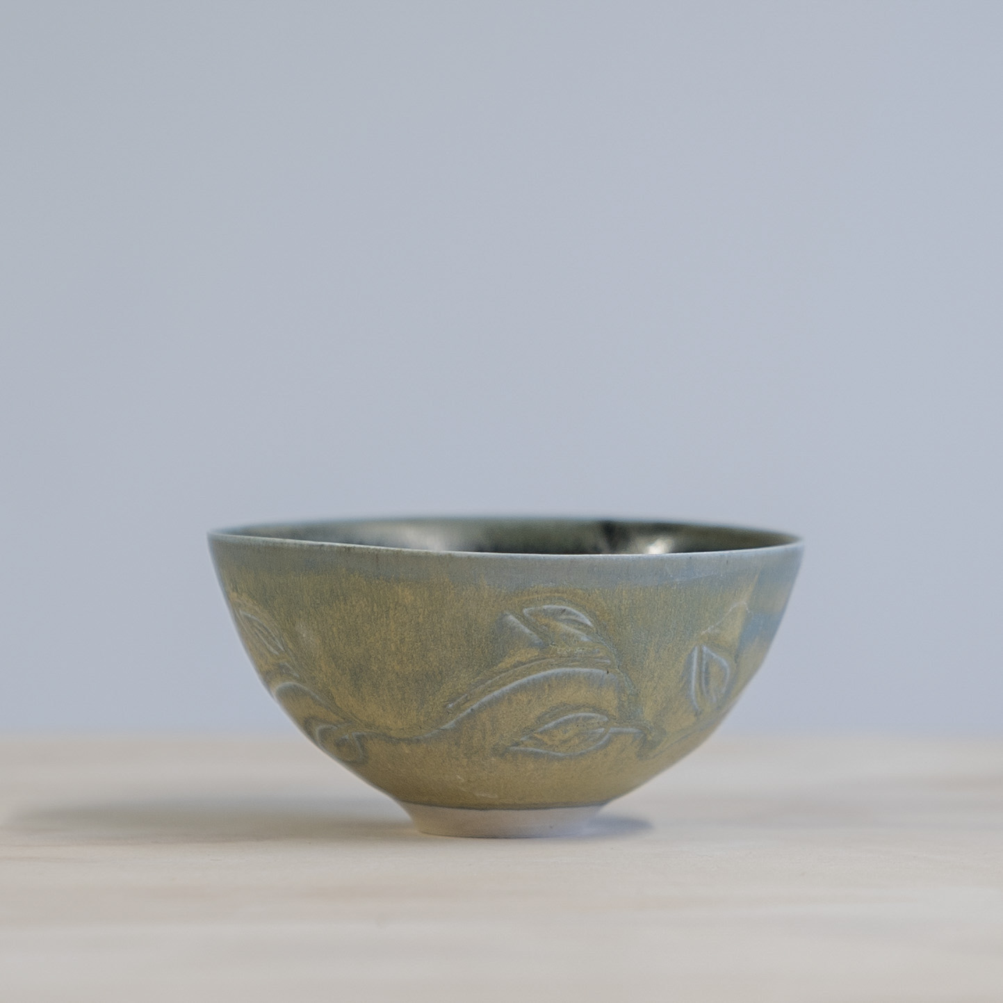 Small green matte bowl